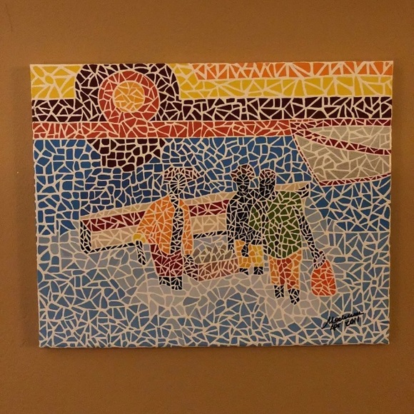 Acrylic paint mosaic 20”x16” painted by me